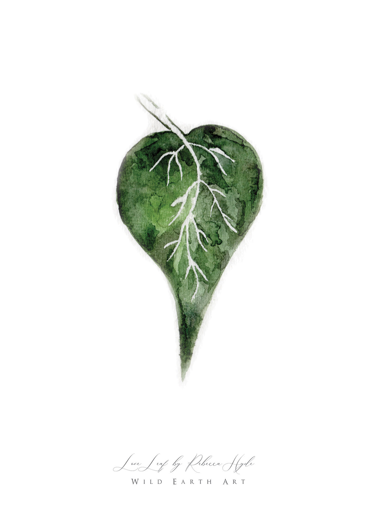 Love-leaf-Watercolour-Painting-Watercolour-Artist-Oxfordshire-Rebecca-Hyde-©-Wild-Earth-Art