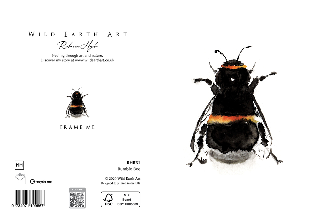 Watercolour painting greeting card. nature-inspired design from the Wild Earth Art collection by Rebecca Hyde. Wholesale Greeting cards, Watercolour Painting Artist - Greeting Card Art, Watercolour Painting Botanical, Nature and Animal Artist - Art