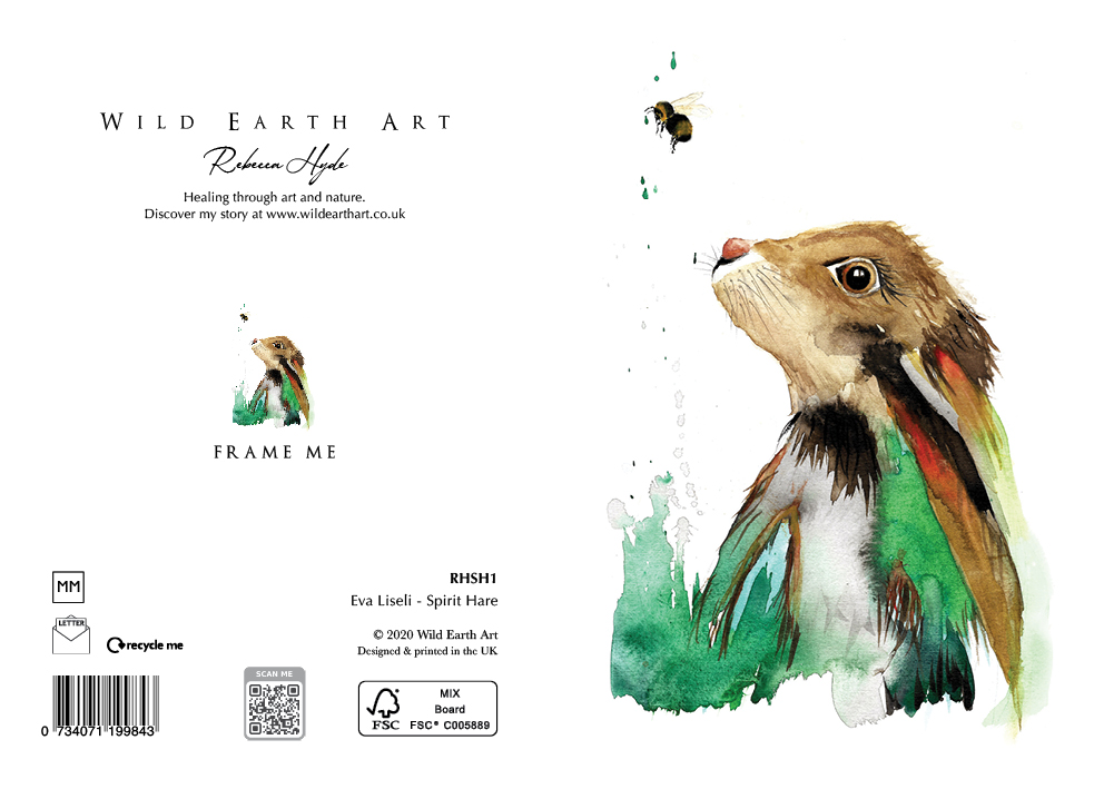 Watercolour painting greeting card. nature-inspired design from the Wild Earth Art collection by Rebecca Hyde. Wholesale Greeting cards, Watercolour Painting Artist - Greeting Card Art, Watercolour Painting Botanical, Nature and Animal Artist - Art