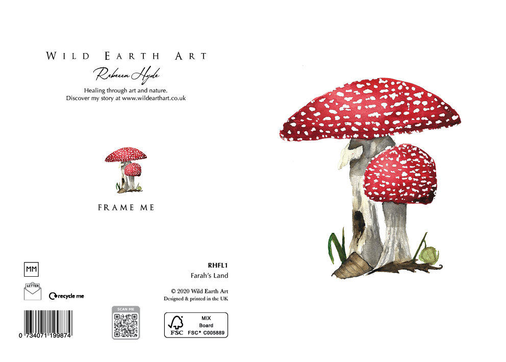 Watercolour painting greeting card. nature-inspired design from the Wild Earth Art collection by Rebecca Hyde. Wholesale Greeting cards, Watercolour Painting Artist - Greeting Card Art, Watercolour Painting Botanical, Nature and Animal Artist - Art