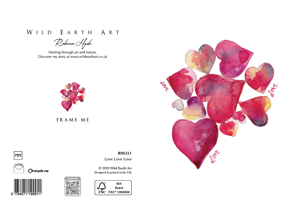 Watercolour painting greeting card. nature-inspired design from the Wild Earth Art collection by Rebecca Hyde. Wholesale Greeting cards, Watercolour Painting Artist - Greeting Card Art, Watercolour Painting Botanical, Nature and Animal Artist - Art