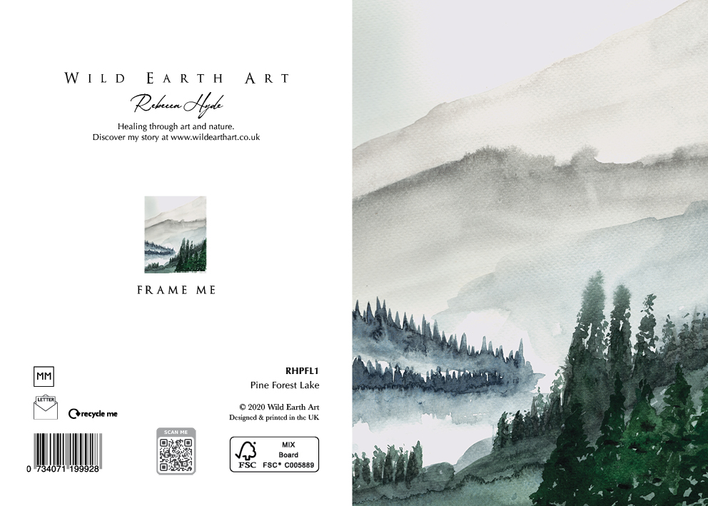 Watercolour painting greeting card. nature-inspired design from the Wild Earth Art collection by Rebecca Hyde. Wholesale Greeting cards, Watercolour Painting Artist - Greeting Card Art, Watercolour Painting Botanical, Nature and Animal Artist - Art