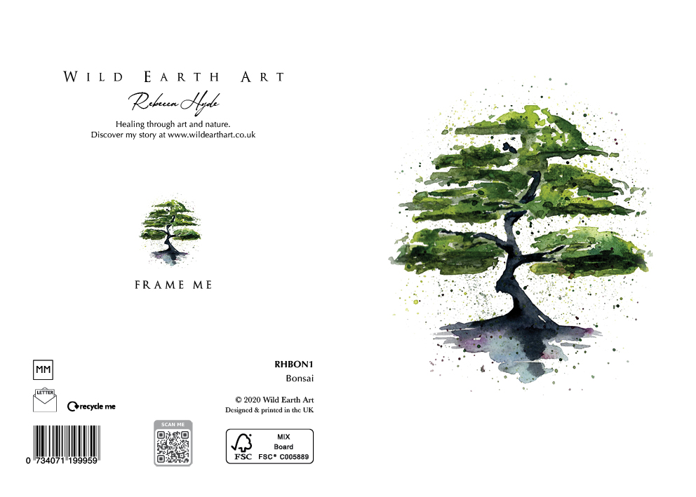 Watercolour painting greeting card. nature-inspired design from the Wild Earth Art collection by Rebecca Hyde. Wholesale Greeting cards, Watercolour Painting Artist - Greeting Card Art, Watercolour Painting Botanical, Nature and Animal Artist - Art