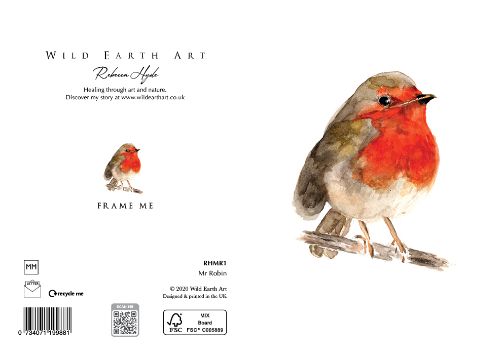 Watercolour painting greeting card. nature-inspired design from the Wild Earth Art collection by Rebecca Hyde. Wholesale Greeting cards, Watercolour Painting Artist - Greeting Card Art, Watercolour Painting Botanical, Nature and Animal Artist - Art