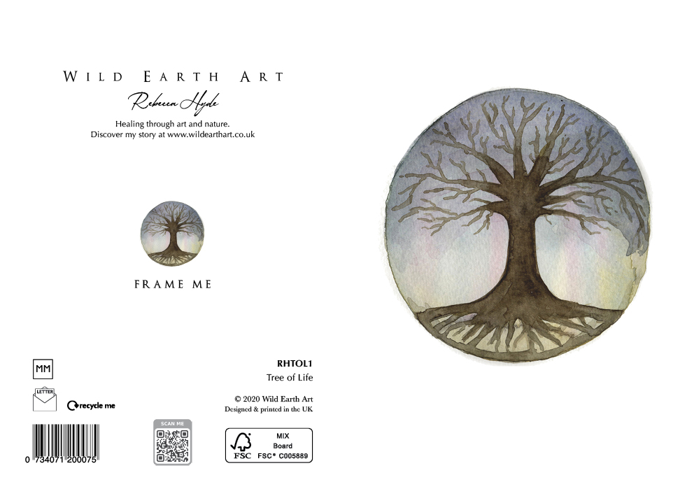 Watercolour painting greeting card. nature-inspired design from the Wild Earth Art collection by Rebecca Hyde. Wholesale Greeting cards, Watercolour Painting Artist - Greeting Card Art, Watercolour Painting Botanical, Nature and Animal Artist - Art