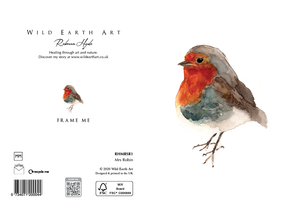 Watercolour painting greeting card. nature-inspired design from the Wild Earth Art collection by Rebecca Hyde. Wholesale Greeting cards, Watercolour Painting Artist - Greeting Card Art, Watercolour Painting Botanical, Nature and Animal Artist - Art