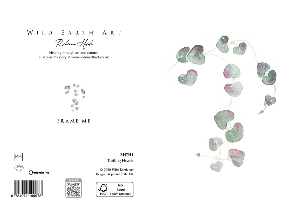 Watercolour painting greeting card. nature-inspired design from the Wild Earth Art collection by Rebecca Hyde. Wholesale Greeting cards, Watercolour Painting Artist - Greeting Card Art, Watercolour Painting Botanical, Nature and Animal Artist - Art