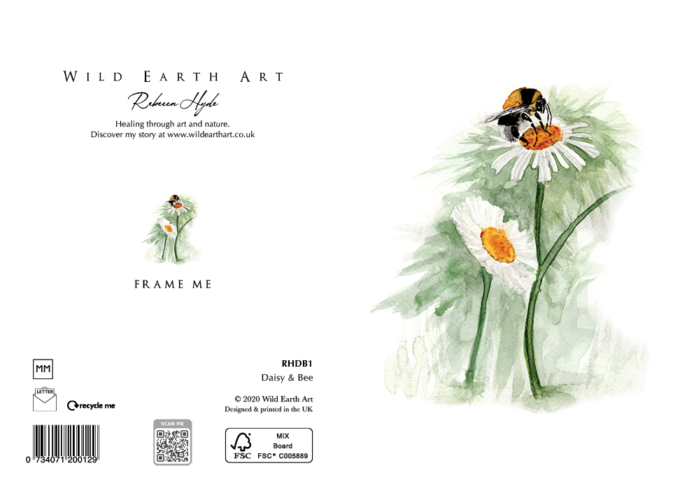 Watercolour painting greeting card. nature-inspired design from the Wild Earth Art collection by Rebecca Hyde. Wholesale Greeting cards, Watercolour Painting Artist - Greeting Card Art, Watercolour Painting Botanical, Nature and Animal Artist - Art