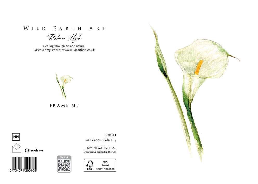 Watercolour painting greeting card. nature-inspired design from the Wild Earth Art collection by Rebecca Hyde. Wholesale Greeting cards, Watercolour Painting Artist - Greeting Card Art, Watercolour Painting Botanical, Nature and Animal Artist - Art