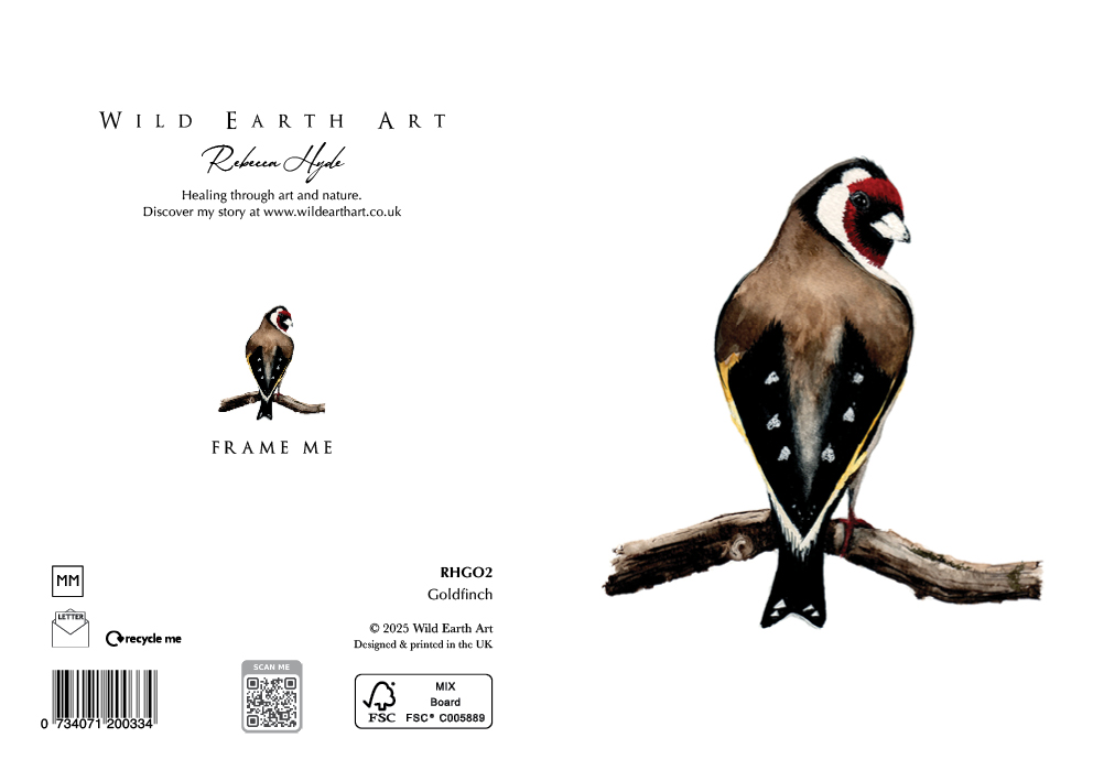 Watercolour painting greeting card. nature-inspired design from the Wild Earth Art collection by Rebecca Hyde. Wholesale Greeting cards, Watercolour Painting Artist - Greeting Card Art, Watercolour Painting Botanical, Nature and Animal Artist - Art