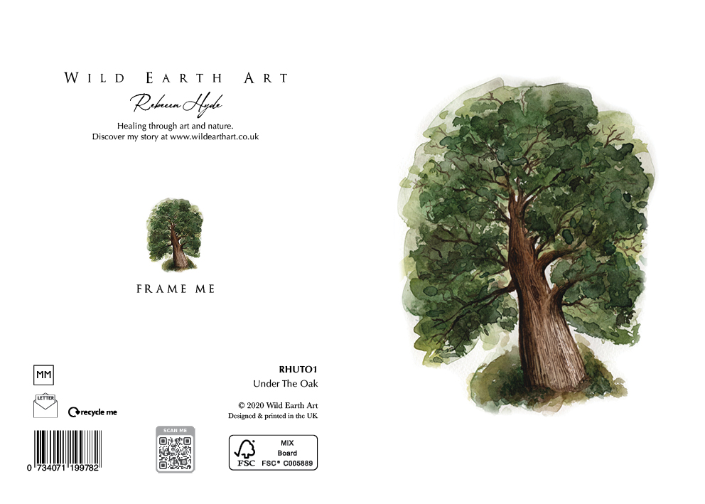 Watercolour painting greeting card. nature-inspired design from the Wild Earth Art collection by Rebecca Hyde. Wholesale Greeting cards, Watercolour Painting Artist - Greeting Card Art, Watercolour Painting Botanical, Nature and Animal Artist - Art