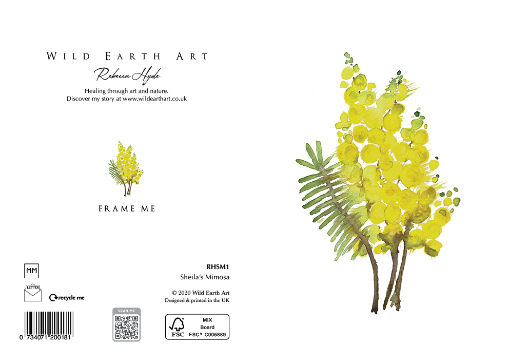 Watercolour painting greeting card. nature-inspired design from the Wild Earth Art collection by Rebecca Hyde. Wholesale Greeting cards, Watercolour Painting Artist - Greeting Card Art, Watercolour Painting Botanical, Nature and Animal Artist - Art