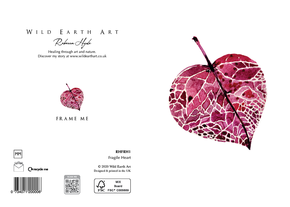 Watercolour painting greeting card. nature-inspired design from the Wild Earth Art collection by Rebecca Hyde. Wholesale Greeting cards, Watercolour Painting Artist - Greeting Card Art, Watercolour Painting Botanical, Nature and Animal Artist - Art