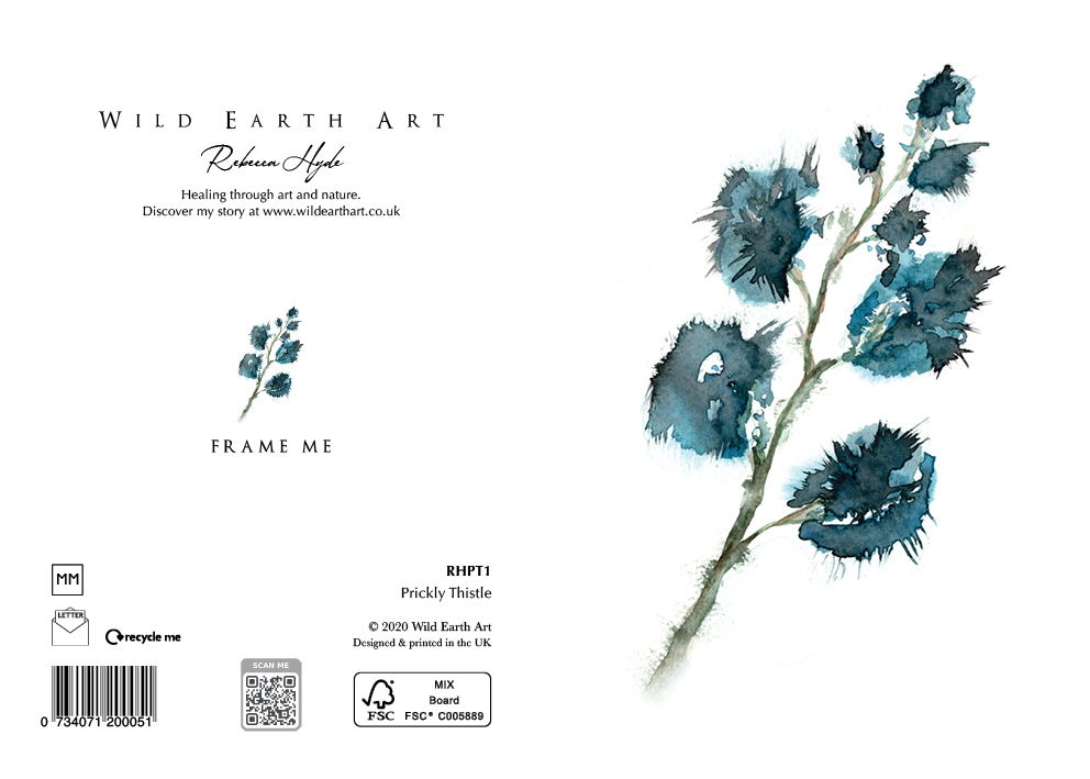 Watercolour painting greeting card. nature-inspired design from the Wild Earth Art collection by Rebecca Hyde. Wholesale Greeting cards, Watercolour Painting Artist - Greeting Card Art, Watercolour Painting Botanical, Nature and Animal Artist - Art