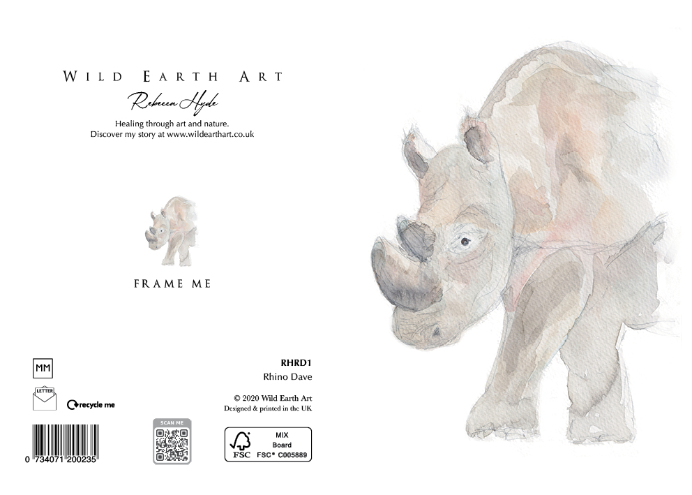 Watercolour painting greeting card. nature-inspired design from the Wild Earth Art collection by Rebecca Hyde. Wholesale Greeting cards, Watercolour Painting Artist - Greeting Card Art, Watercolour Painting Botanical, Nature and Animal Artist - Art