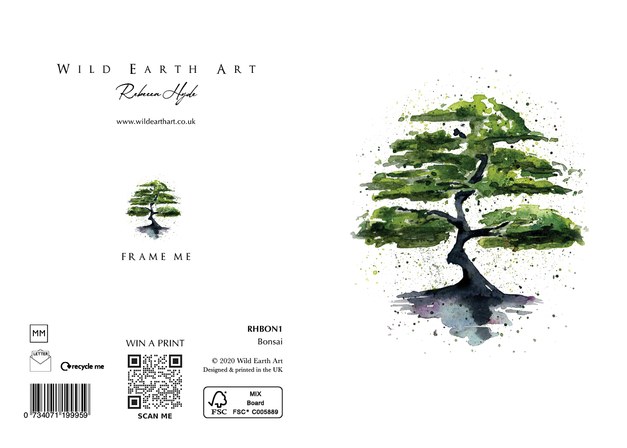 Watercolour painting greeting card. nature-inspired design from the Wild Earth Art collection by Rebecca Hyde. Wholesale Greeting cards, Watercolour Painting Artist - Greeting Card Art, Watercolour Painting Botanical, Nature and Animal Artist - Art