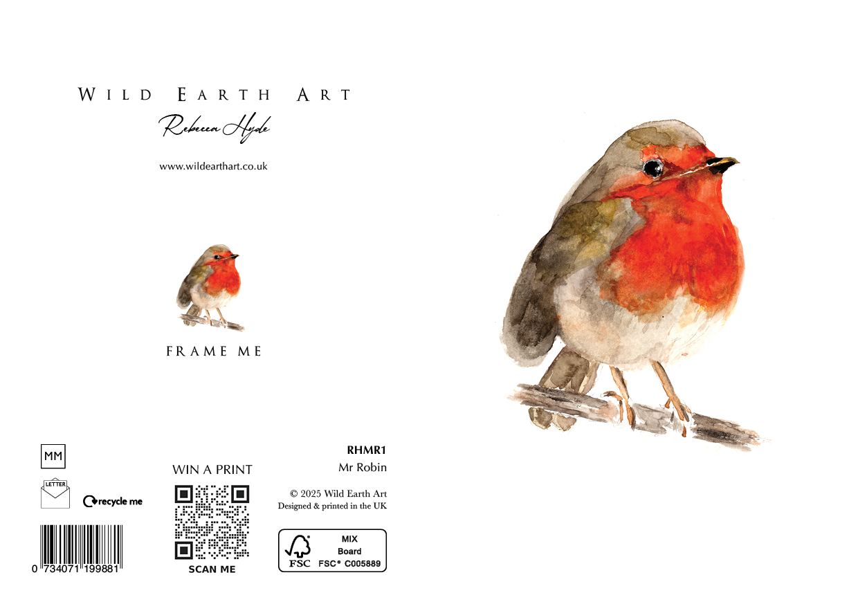 Watercolour painting greeting card. nature-inspired design from the Wild Earth Art collection by Rebecca Hyde. Wholesale Greeting cards, Watercolour Painting Artist - Greeting Card Art, Watercolour Painting Botanical, Nature and Animal Artist - Art
