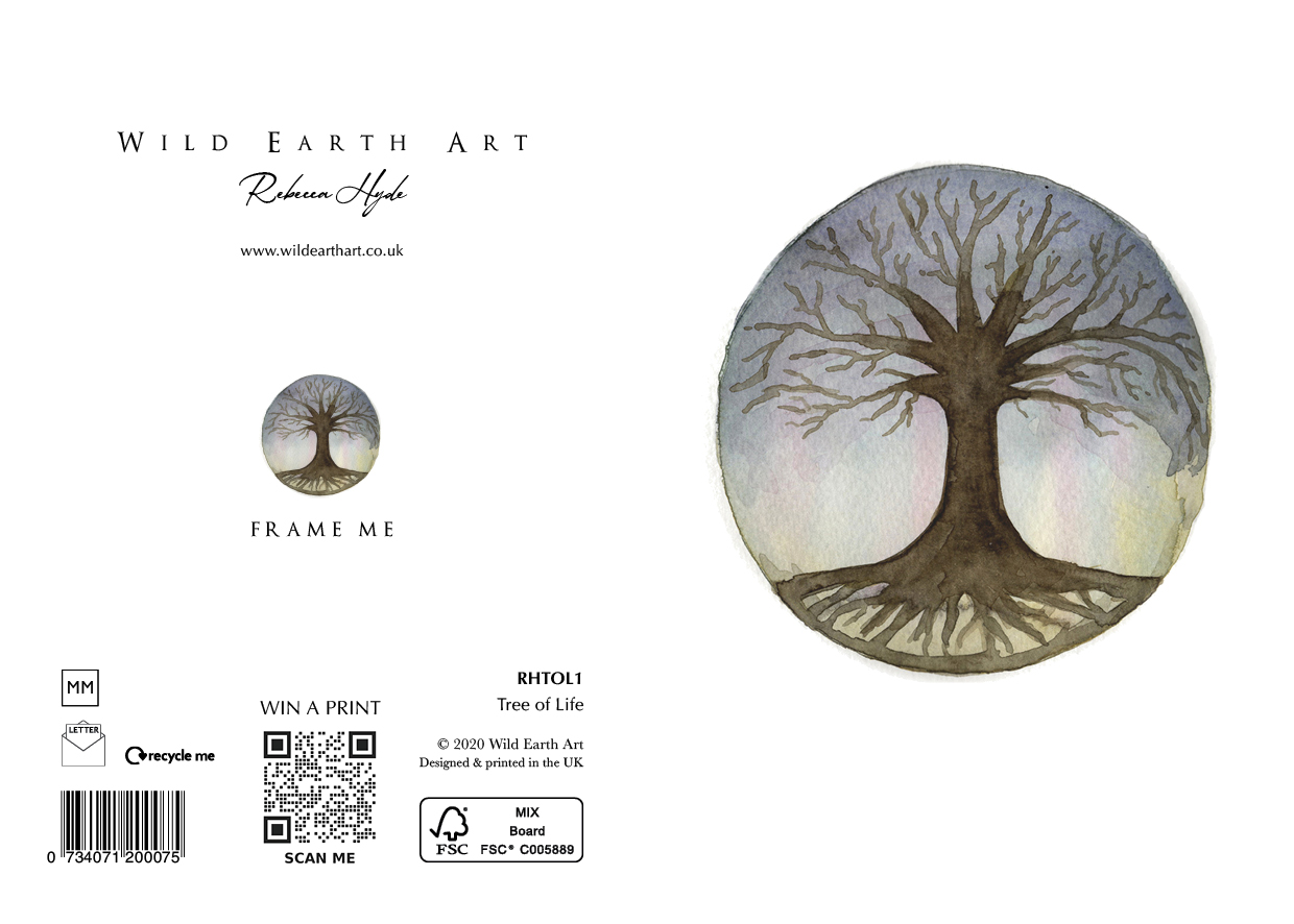 Watercolour painting greeting card. nature-inspired design from the Wild Earth Art collection by Rebecca Hyde. Wholesale Greeting cards, Watercolour Painting Artist - Greeting Card Art, Watercolour Painting Botanical, Nature and Animal Artist - Art