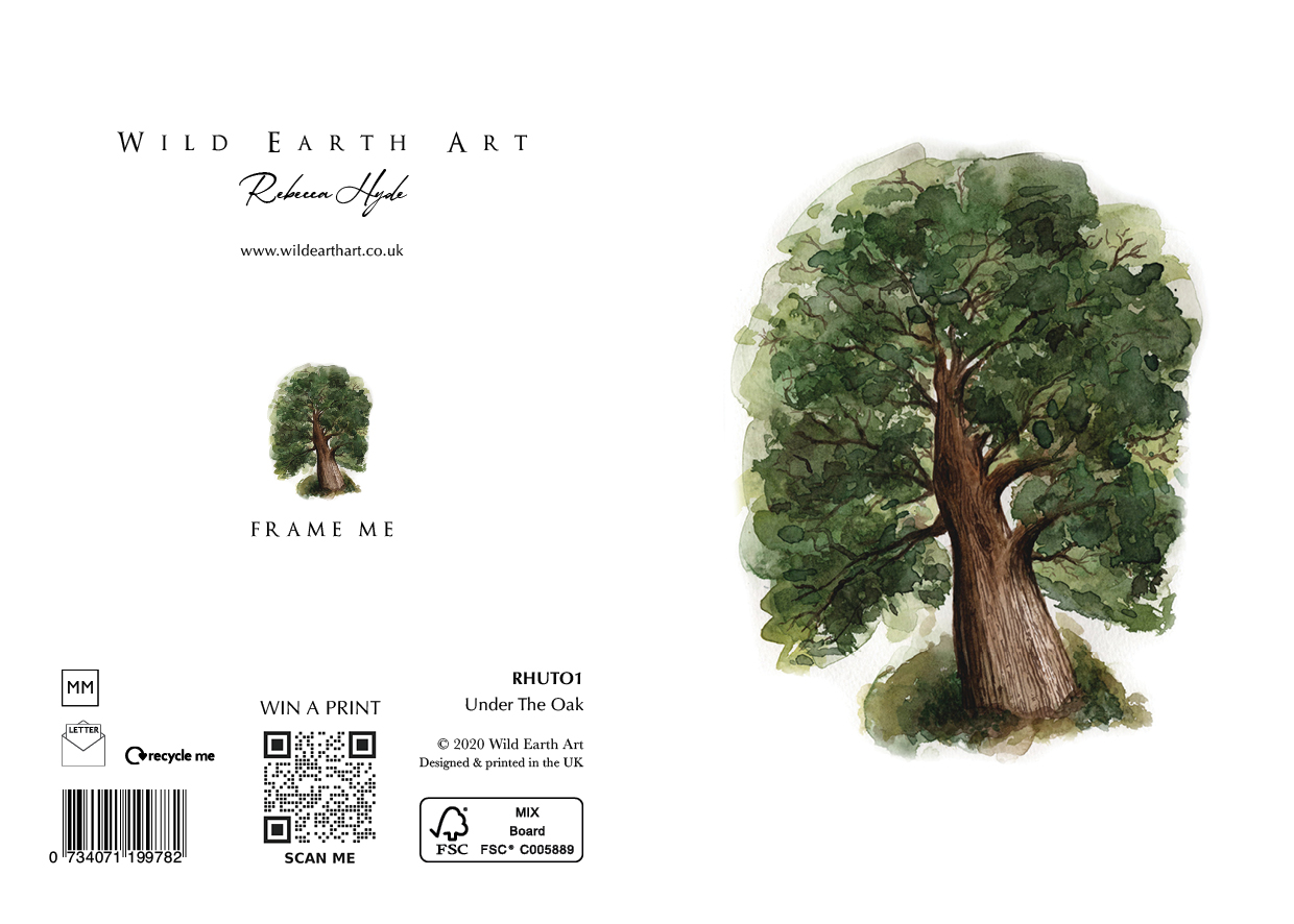 Watercolour painting greeting card. nature-inspired design from the Wild Earth Art collection by Rebecca Hyde. Wholesale Greeting cards, Watercolour Painting Artist - Greeting Card Art, Watercolour Painting Botanical, Nature and Animal Artist - Art